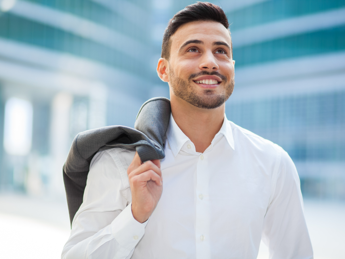 Professional man building confidence