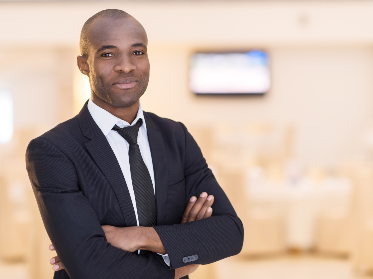 Man in suit, looking credible and professional