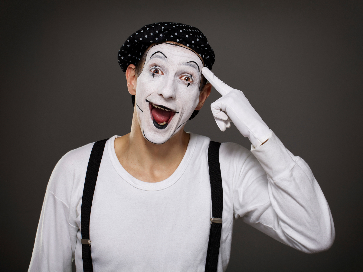 pantomime artist with stage anxiety