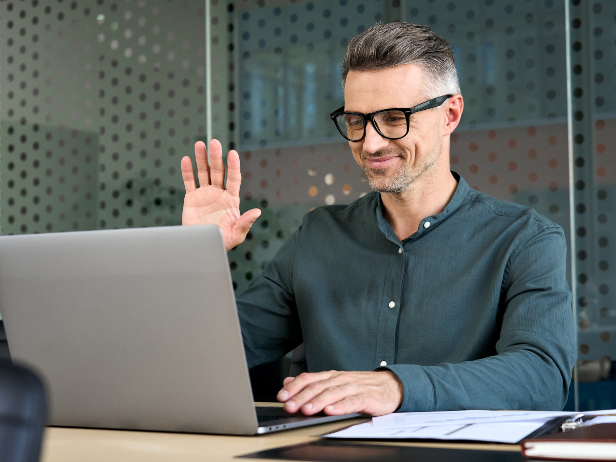 man attending public speaking course