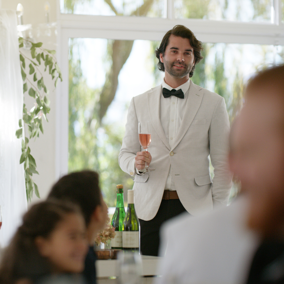 man giving his best man speech